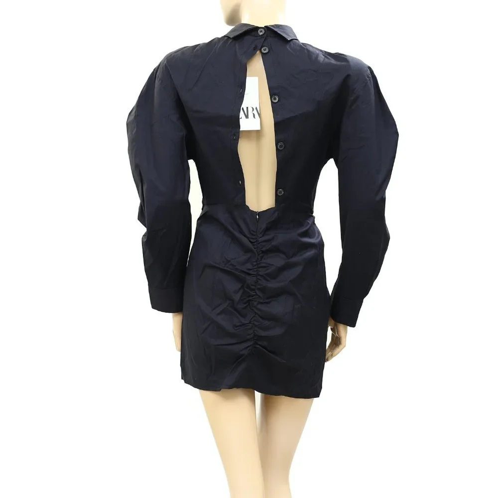 Zara Knot Black Mini Dress XS - Picture 6 of 8